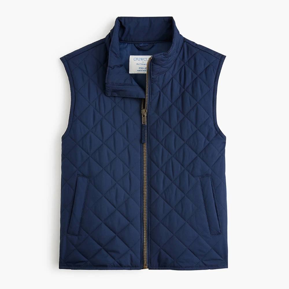 Crewcuts Boys Quilted Zip Front Vest, Xs/ 4-5, Blue - Picture 3 of 13